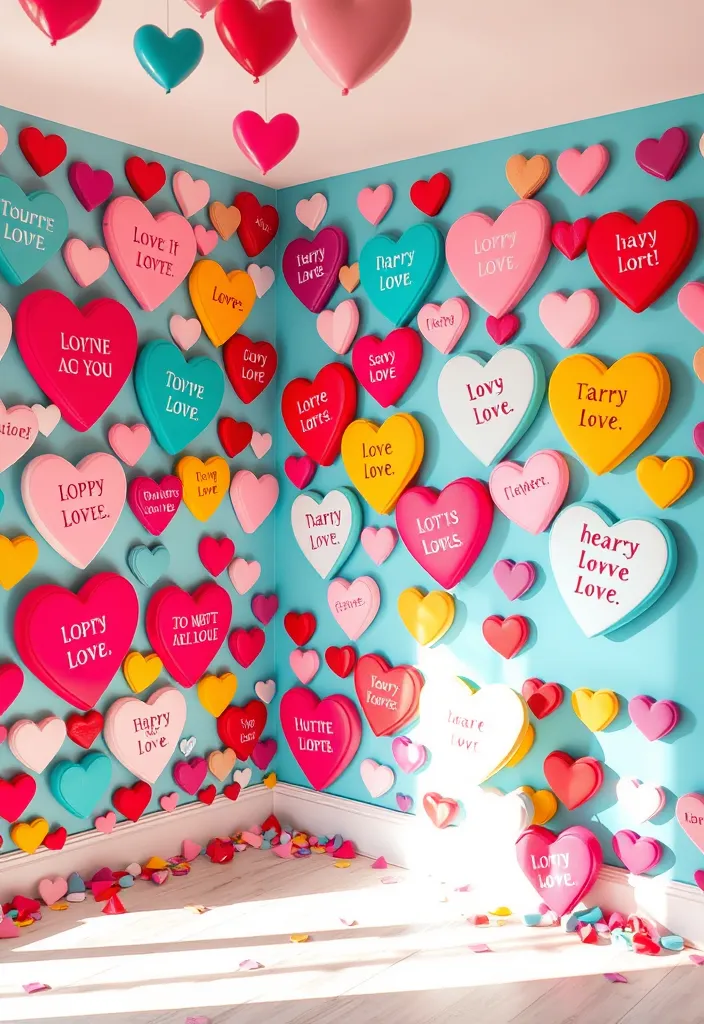 19 DIY Valentine's Day Wallpapers That Are So Easy to Create (You'll Want to Try #1!) - 13. Candy Heart Wallpaper