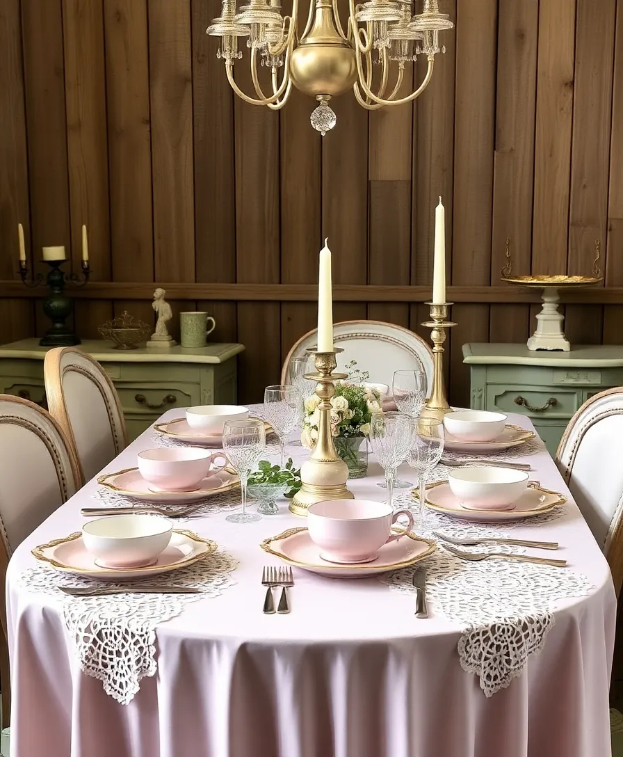 Elegant Pink and Gold Tablescape Designs to Elevate Your Home Decor - 9. Vintage Charm