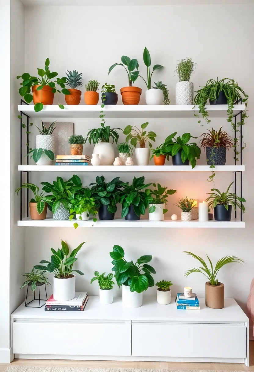 Revamp Your Apartment Living Room with These Plant Ideas for a Cozy Atmosphere! - 7. Create a Plant Shelfie