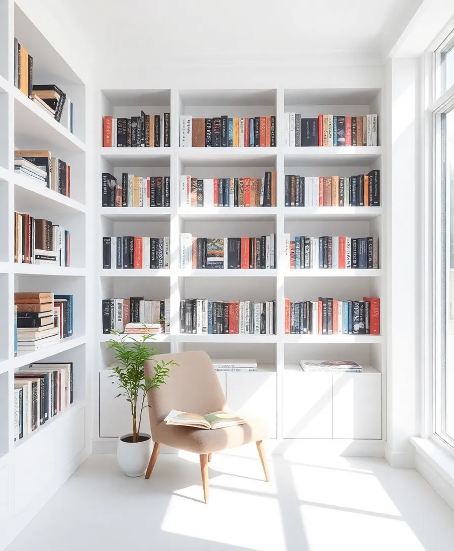 7 Cozy Home Library Ideas That Will Make You Never Want to Leave! - 4. Minimalist Zen Space