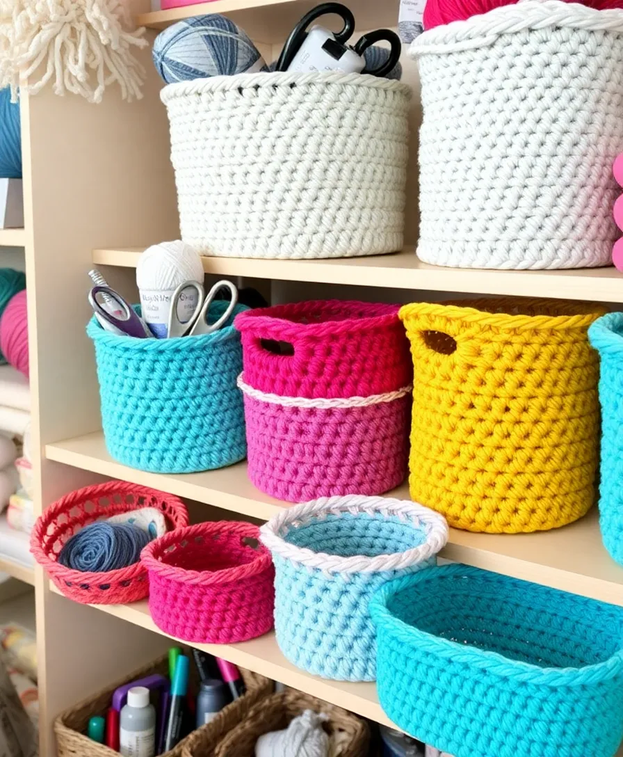 21 Easy DIY Crochet Projects for Beginners That Are Totally Doable (You Can Do #7!) - 8. Playful Crochet Baskets