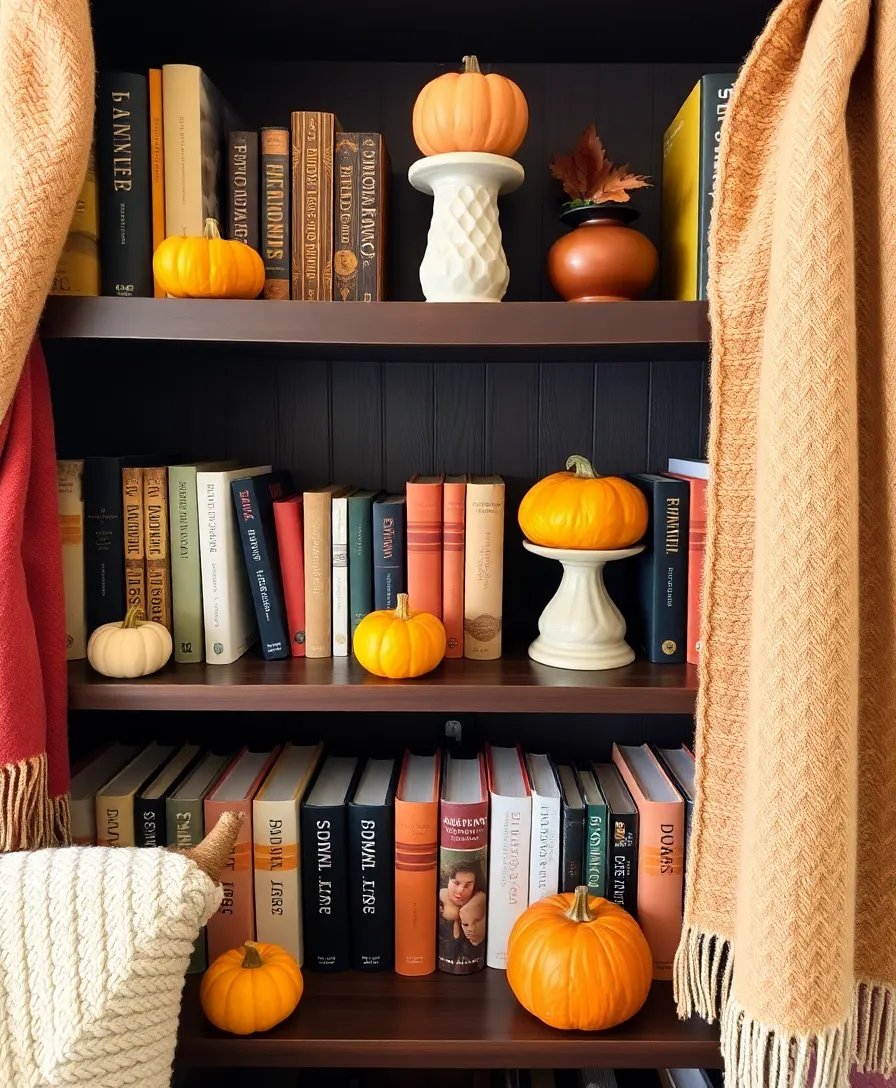 12 Stunning Bookshelf Decor Hacks to Elevate Your Space (Get Ready to Impress with #10!) - 9. Seasonal Decor