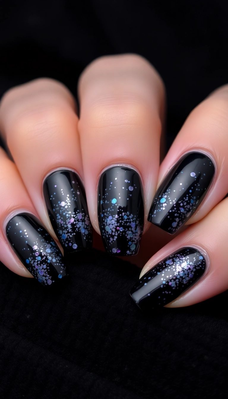 24 Punchy Nail Designs That'll Make You Want to DIY Right Now! - 3. Glitter Galaxy