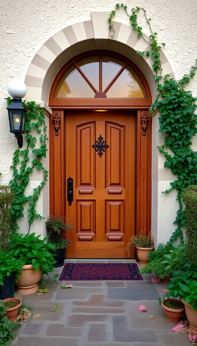 21 Cozy French Country Exteriors That Invite You to Relax and Unwind! - 11. Inviting Entryways