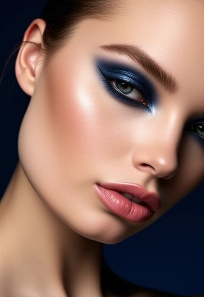 20 Elegant Dark Makeup Ideas for a Mysterious Allure (#8 Will Leave You Speechless!) - 4. Midnight Blue Eyes