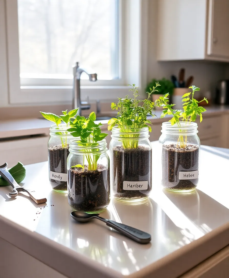 25 Easy DIY Home Decor Projects You Can Do This Weekend (You Won't Believe #12!) - 1. Mason Jar Herb Garden