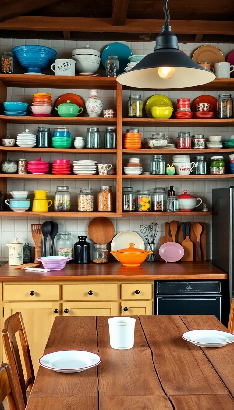 21 Vintage Maximalist Decor Ideas That Will Make Your Home Sing (You Won't Believe #15!) - 7. Colorful Kitchenware