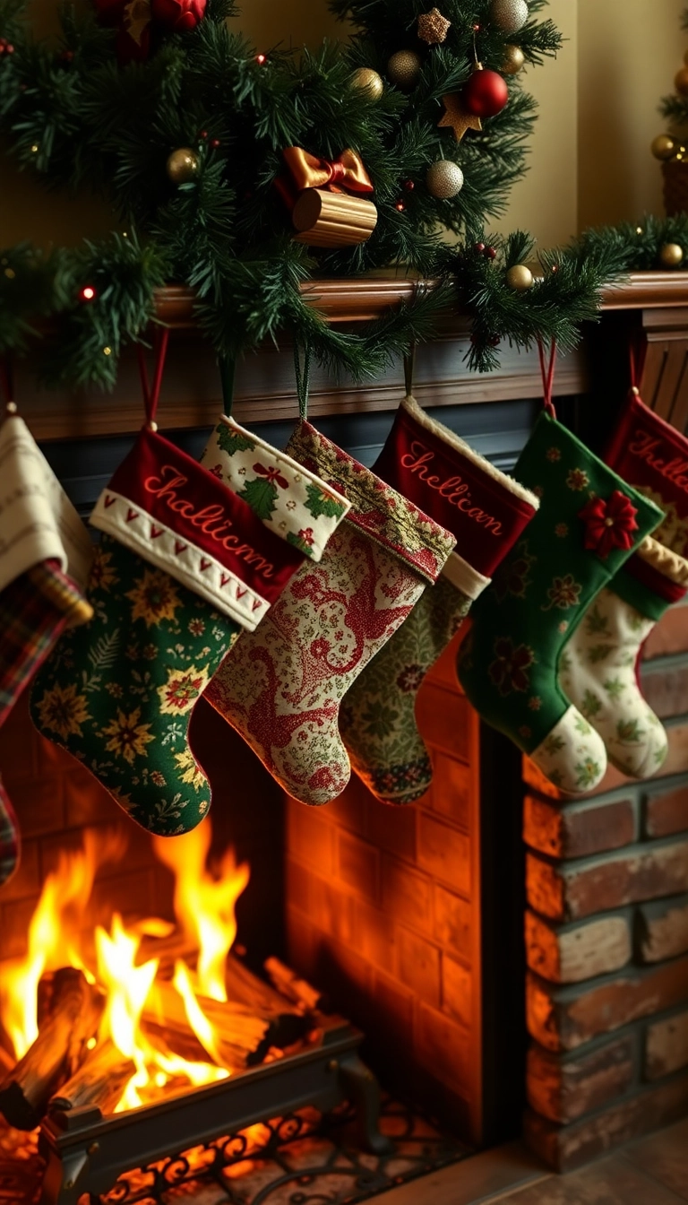 19 Nostalgic Vintage Christmas Decor Inspirations That Will Transport You Back in Time (#9 Is a Must-See!) - 10. Old-Fashioned Stockings